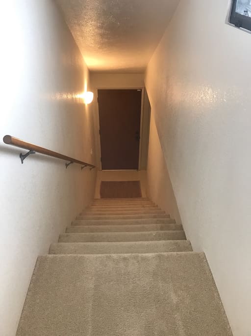Front entrance, climb stairs to apartment.