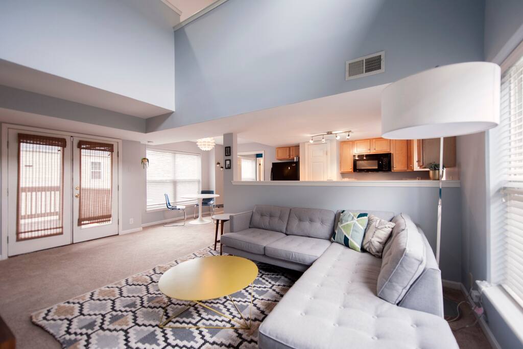 Living Room w. doors to private deck