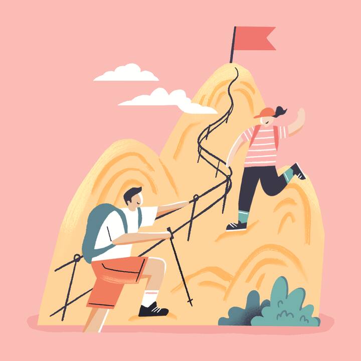 Illustration depicting hiking etiquette