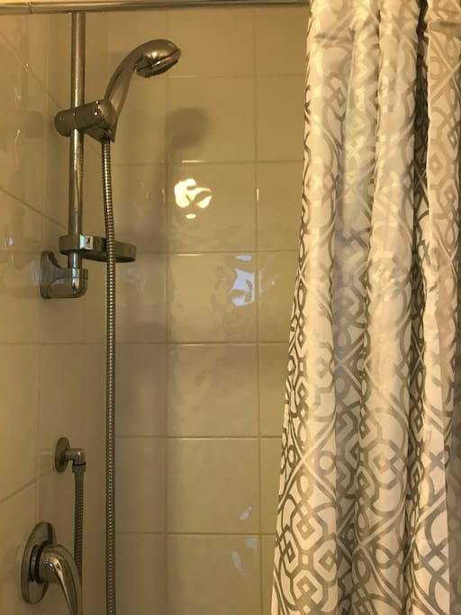 Private shower connected to the room