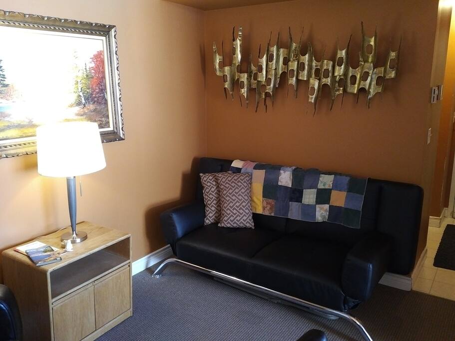 Family area for the kids. This couch opens up if needed.