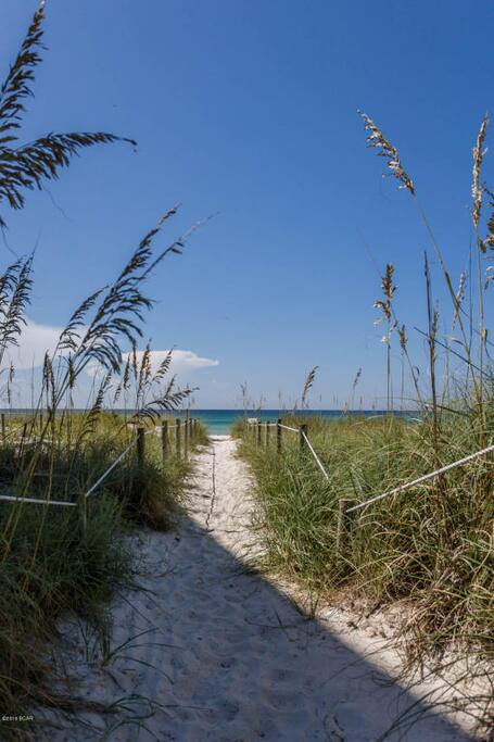 Take the pathway to the beach