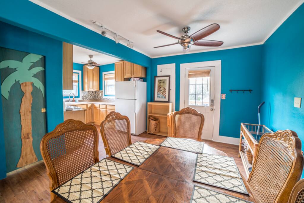 View of the Dining room and Kitchen (table has been updated; see first photo)