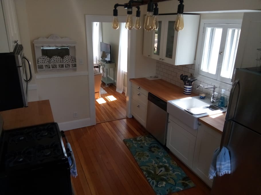 new kitchen: dishwasher, refrig., stove and microwave