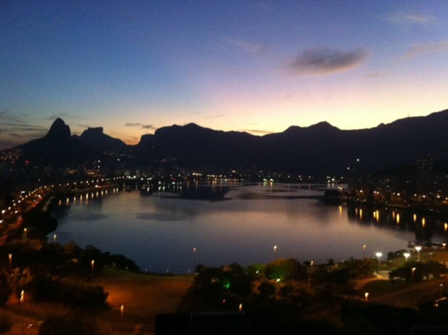 Stunning view of Lagoa at night (window's view)
