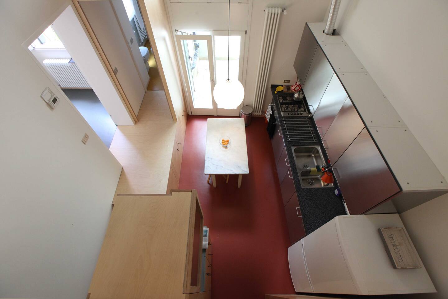 View of the kitchen from mezzanine