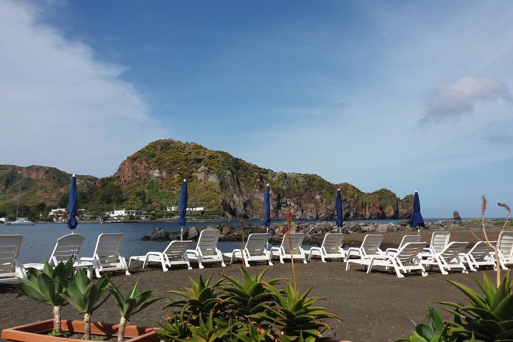 The private beach