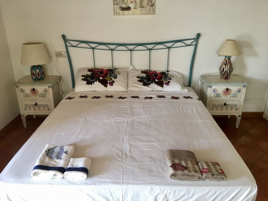 Beautiful double bed with large window