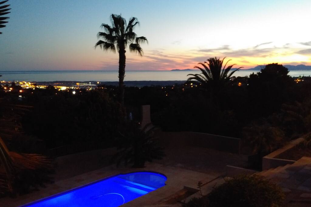 View of setting sun