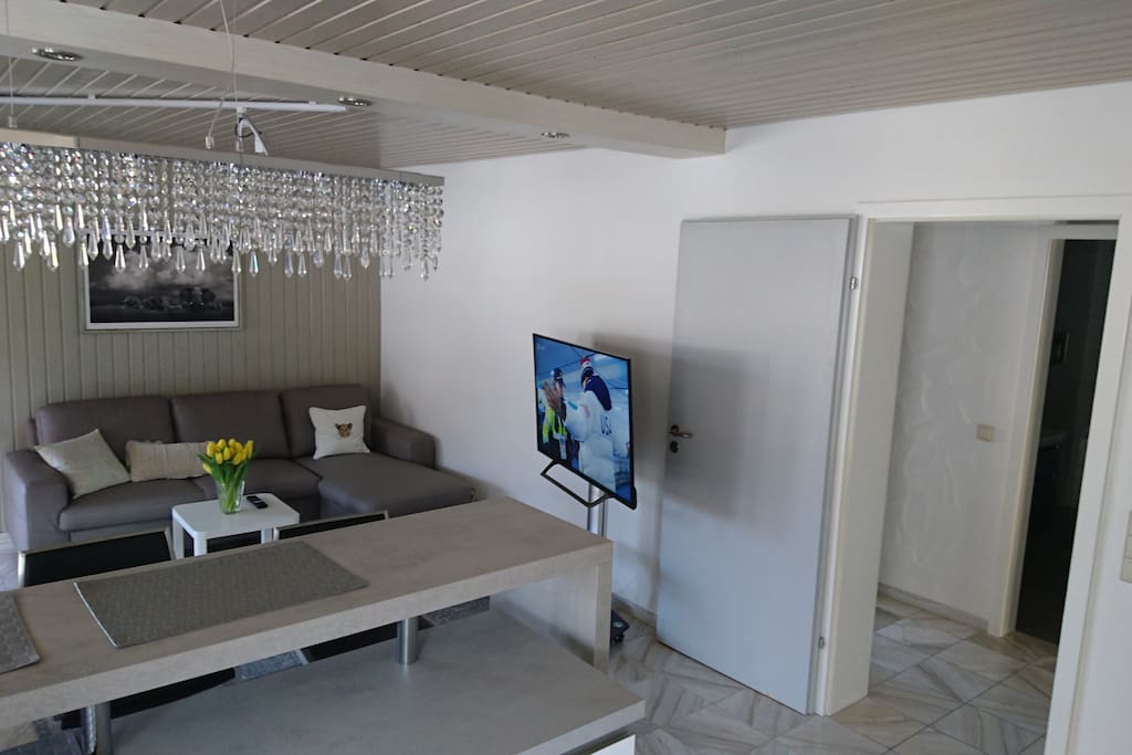 Wohnzimmer mit Wohnküche