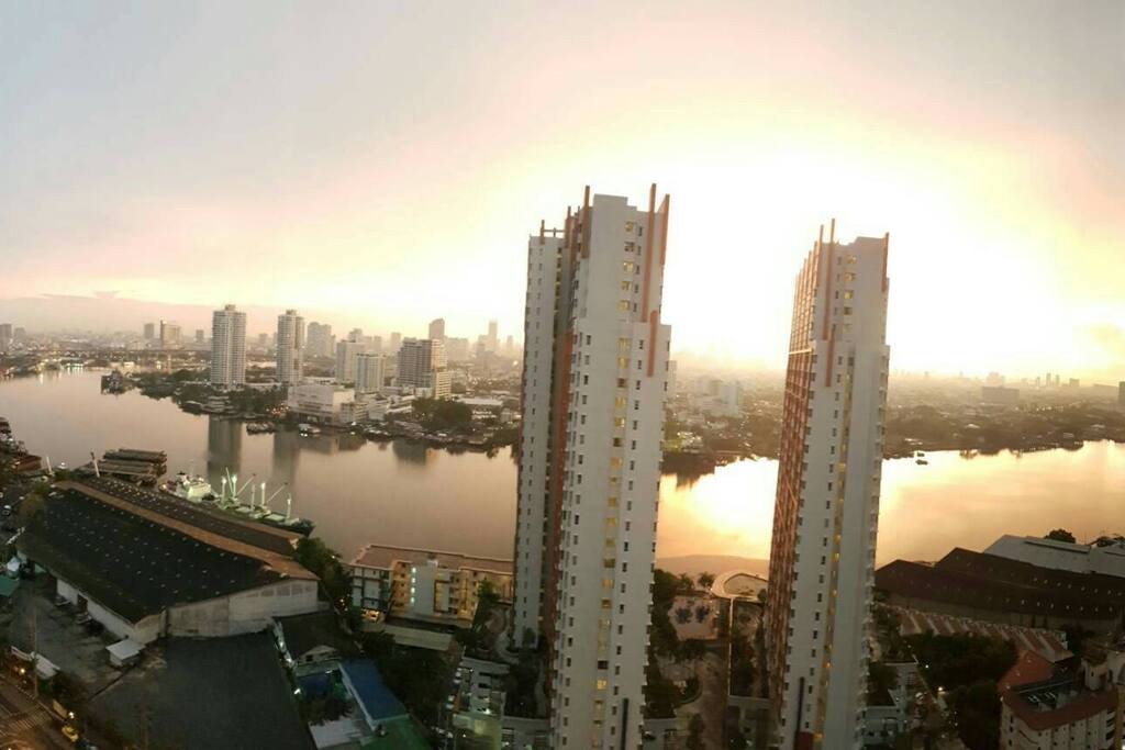 Sunset view from balcony