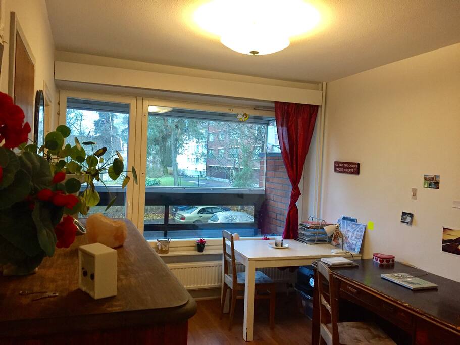 You also have a big balcony with glass you can use.