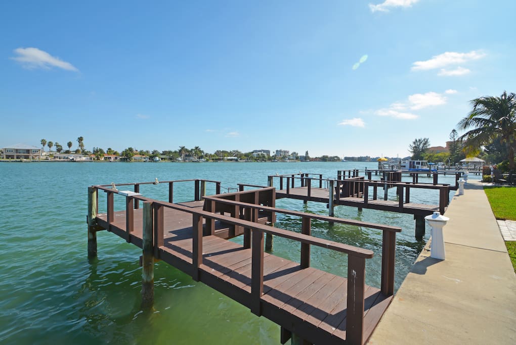 Looking South East on Boca Ciega Bay. 3 fishing docks