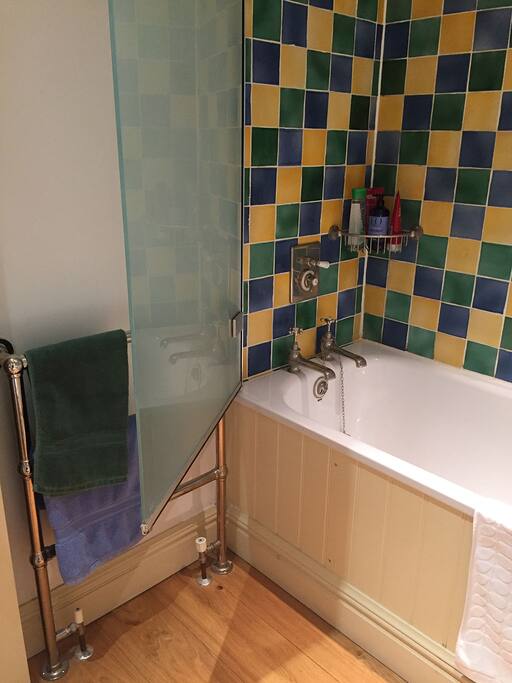 Large bath to relax in with power shower