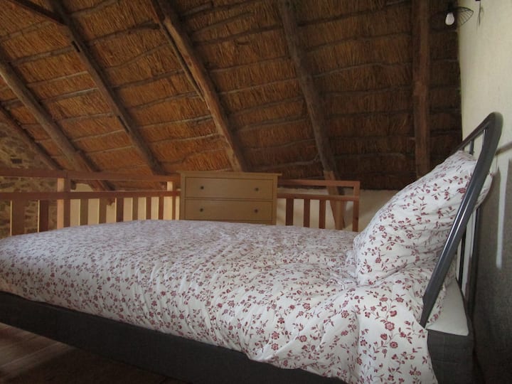 Საძინებელი ღიაა ანტრესოლზე "sous thatch"