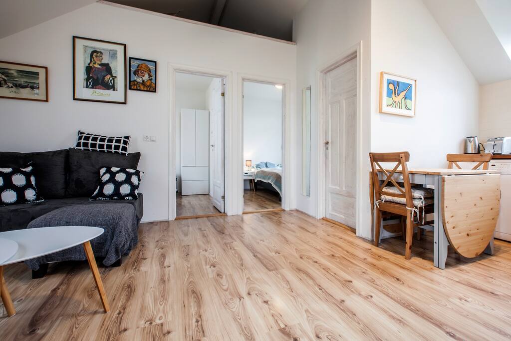 Bedrooms opening on to living room
