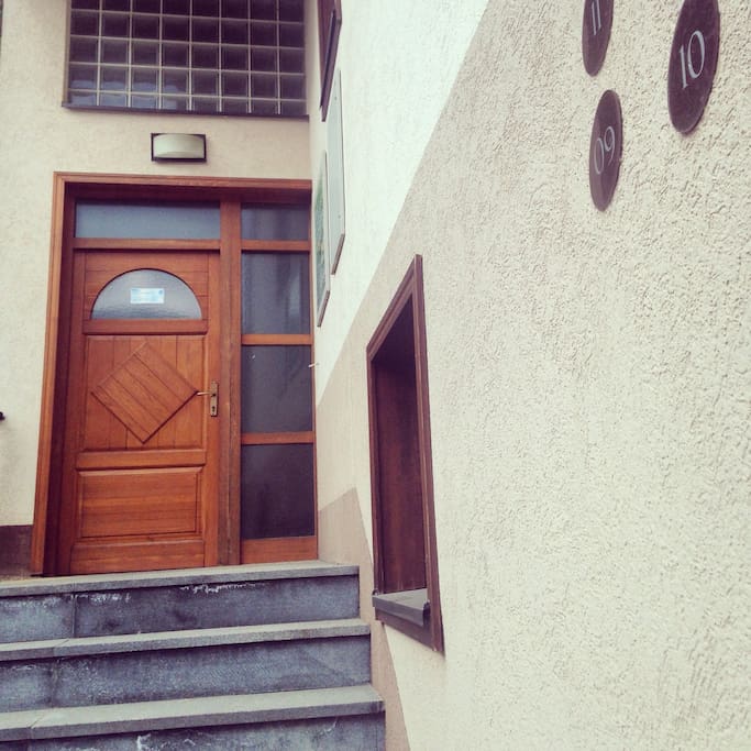 The house entrance door