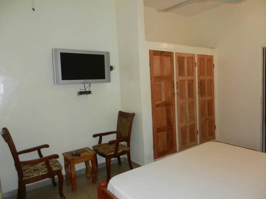 TV and seating space