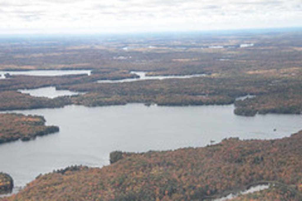 Aerial View of chain of lakes