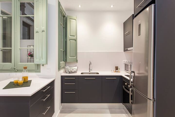 Modern fully equipped kitchen