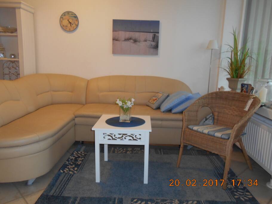 Sitzecke, mit Ledersofa zum.....