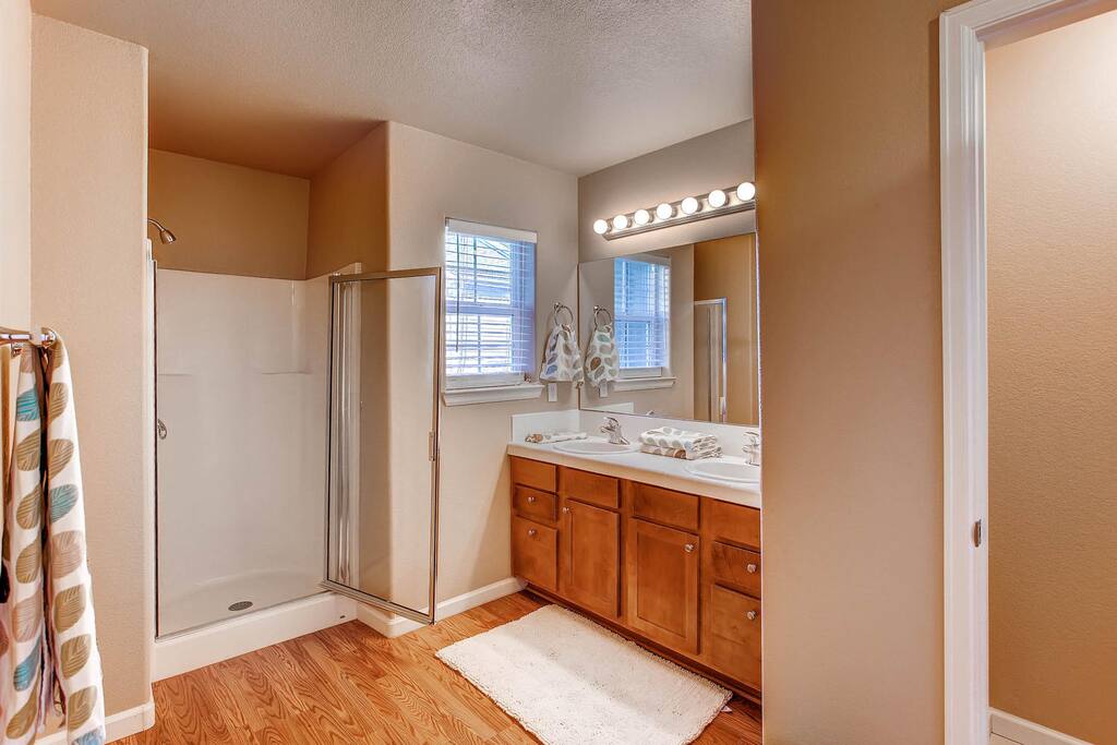Master bath. Shower, double sinks, walk in closet.