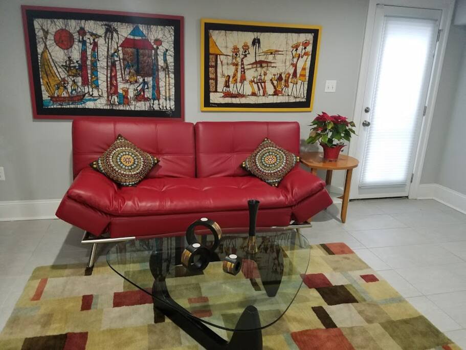 Gorgeous living room with pull-out couch
