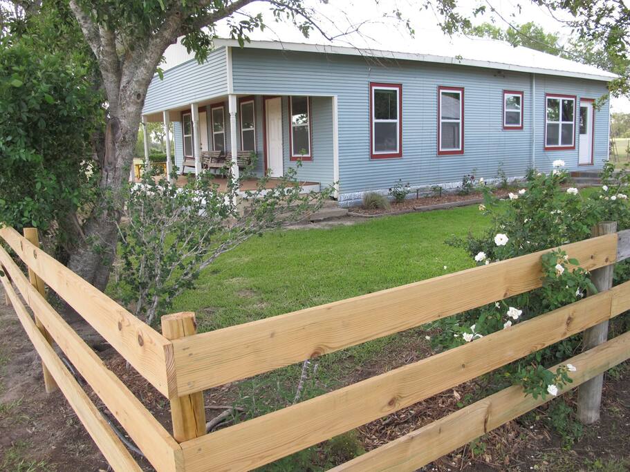 Side view of farmhouse
