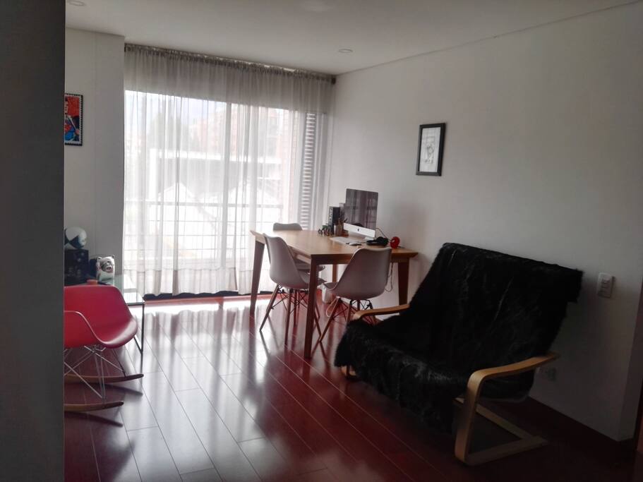 We have a balcony and a living room to share