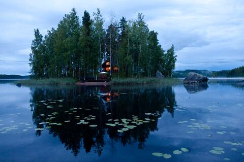 Own island and villa in Lake Saimaa.