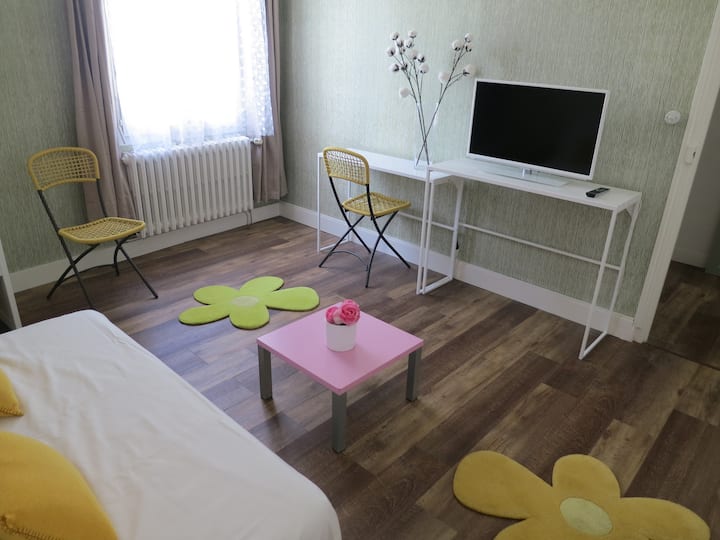 غرفة المعيشة أو غرفة النوم 2 مع التلفزيون. سرير يومي BZ سرير