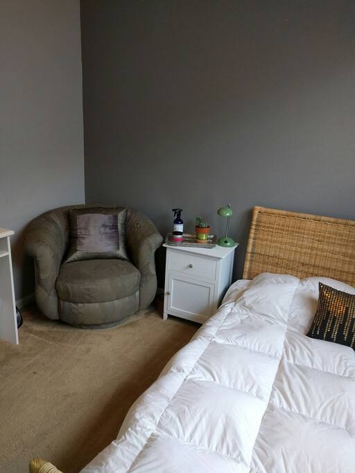Extra seating, a nice corner to read a book in.