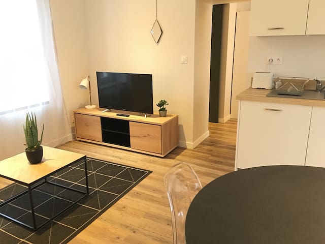 Apartment n ° 2 charming, furnished & air-conditioned, WIFI and linen INCLUDED, downtown GOLFECH
