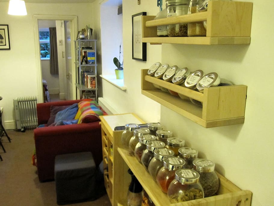 The living room & kitchen