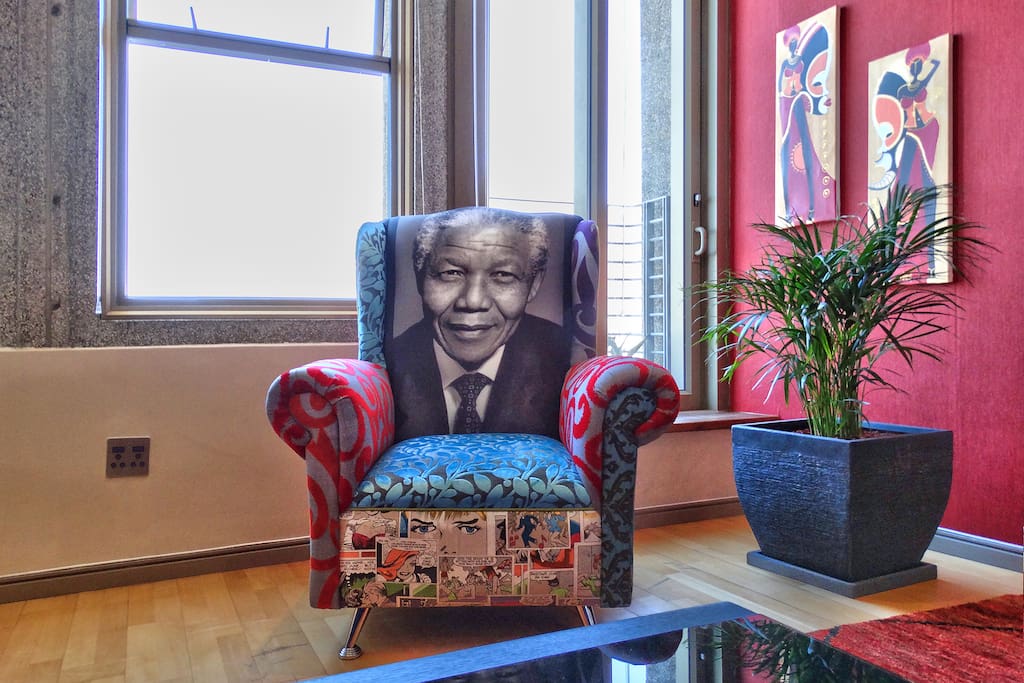 Nelson Mandela Chair in the Lounge area from a local artist