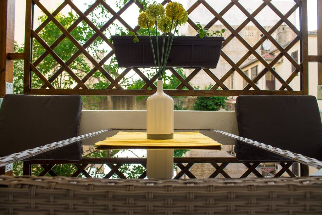 Cozy terrace on ground floor, surrounded with greenery