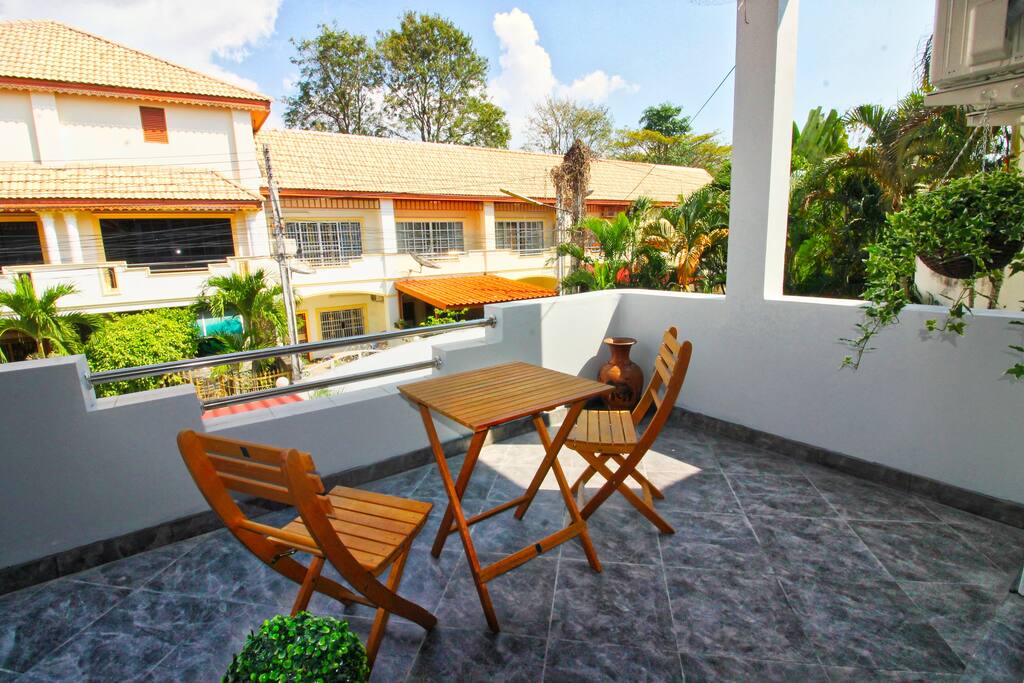 Seating area on the balcony