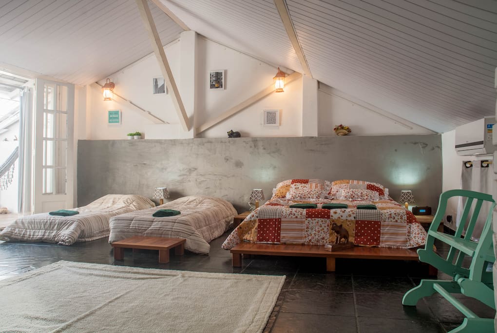 Cama Japonesa, jardim de inverno e rede / Japanese bed, winter garden and hammock
