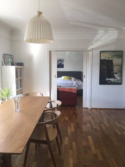 Living room, looking into the main bedroom
