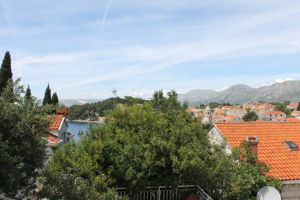Beautiful balcony view over old town bay