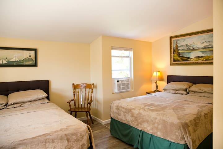New Queen pillow top mattresses will have you catching up on sleep during your stay.  Beds include... 3 Queen Beds, Bunk Bed with a Full & Twin Mattress, Plus a Cot and Pull out Couch.