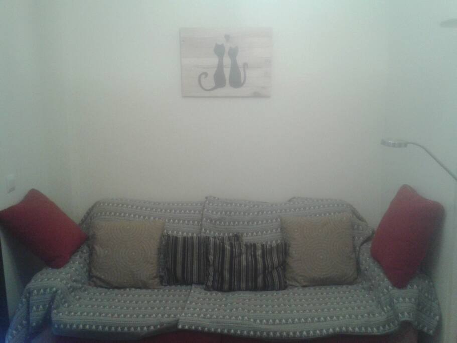 Salón con sofá cama