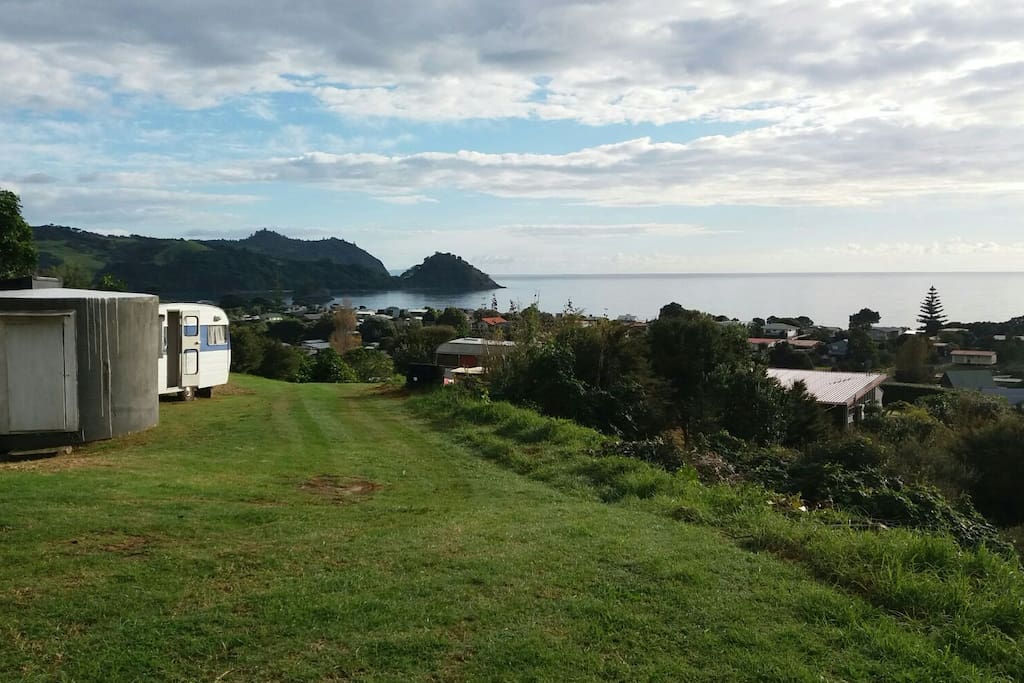 The 'TOP CAMP' site over looking Whangapoua Beach