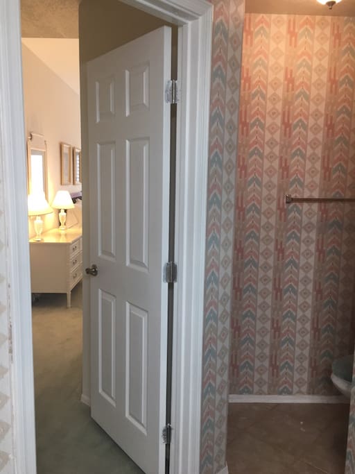 Bathroom access to guest room