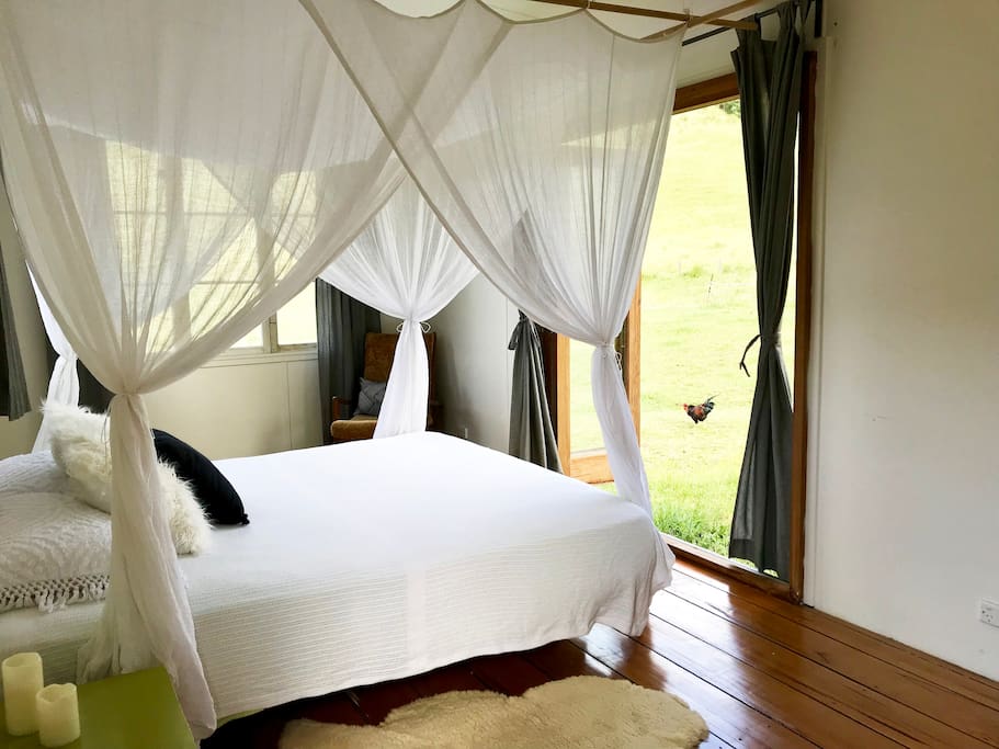 King size bed with valley views