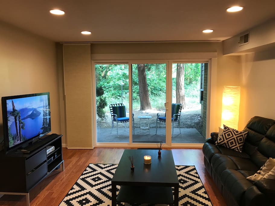 Living room and patio