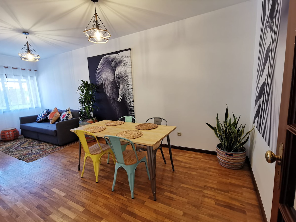 Successful Airbnb property: 1BR flat with AC, parking, and sunroom @ Porto in Porto