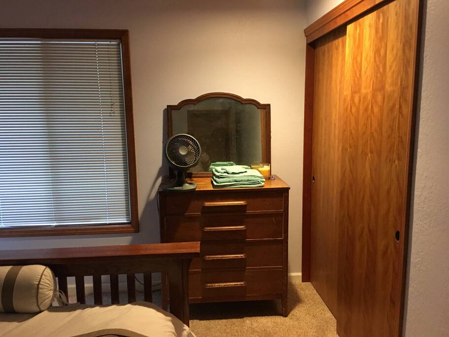 dresser drawers available if desired and closet space