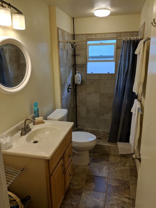 spacious newly remodeled bathroom