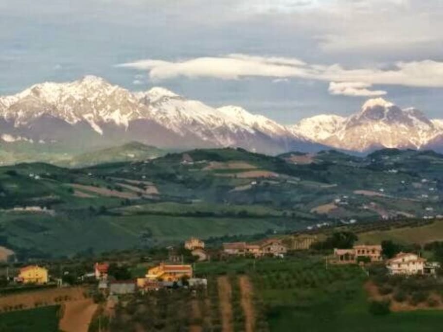 Sunrise view of Gran Sasso from Bedroom